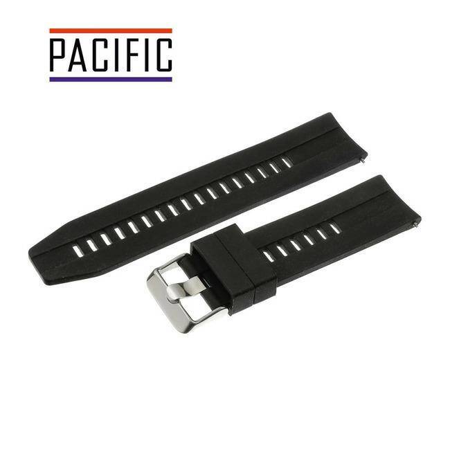 PASEK SILIKONOWY PACIFIC 20 MM U28 czarny srebrna sprzączka