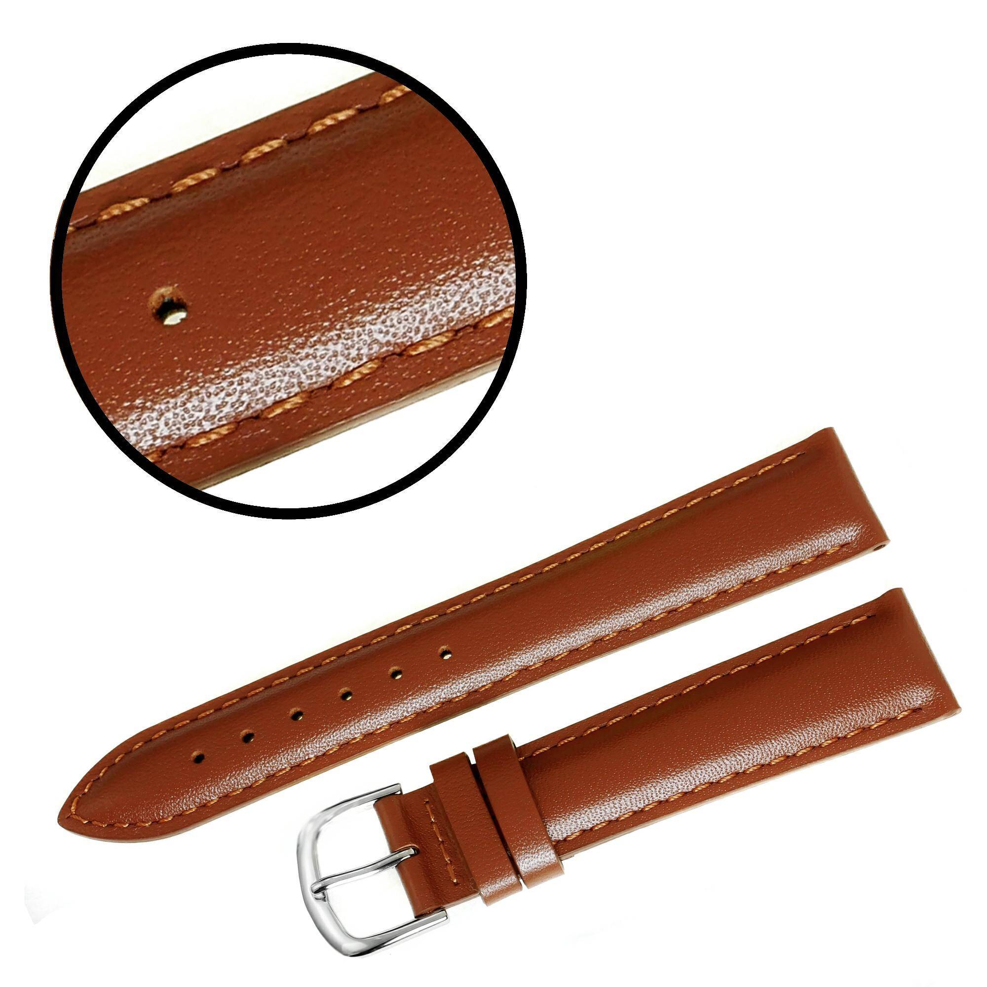 PASEK REDA 18mm GŁADKI brązowy pasek, brązowe przeszycie