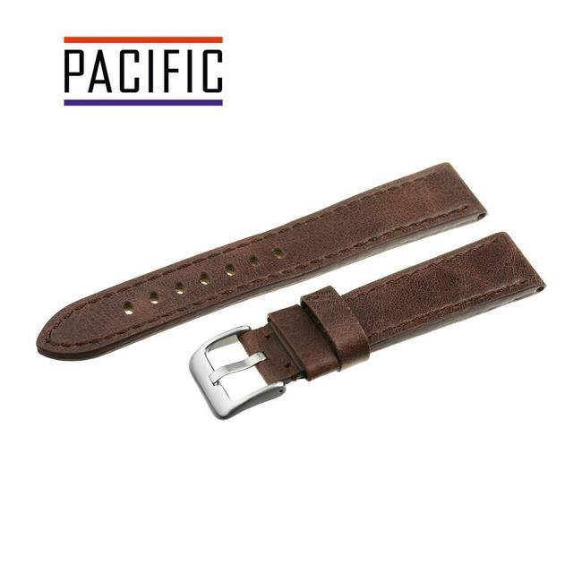 PASEK PACIFIC 20 MM W48 GRUBY ciemnobrązowy brązowy pasek, brązowe przeszycie