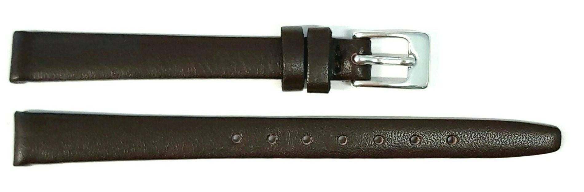 PASEK CHERMOND 10 MM A132 GŁADKI brązowy pasek, klejony, srebrny sprzączka