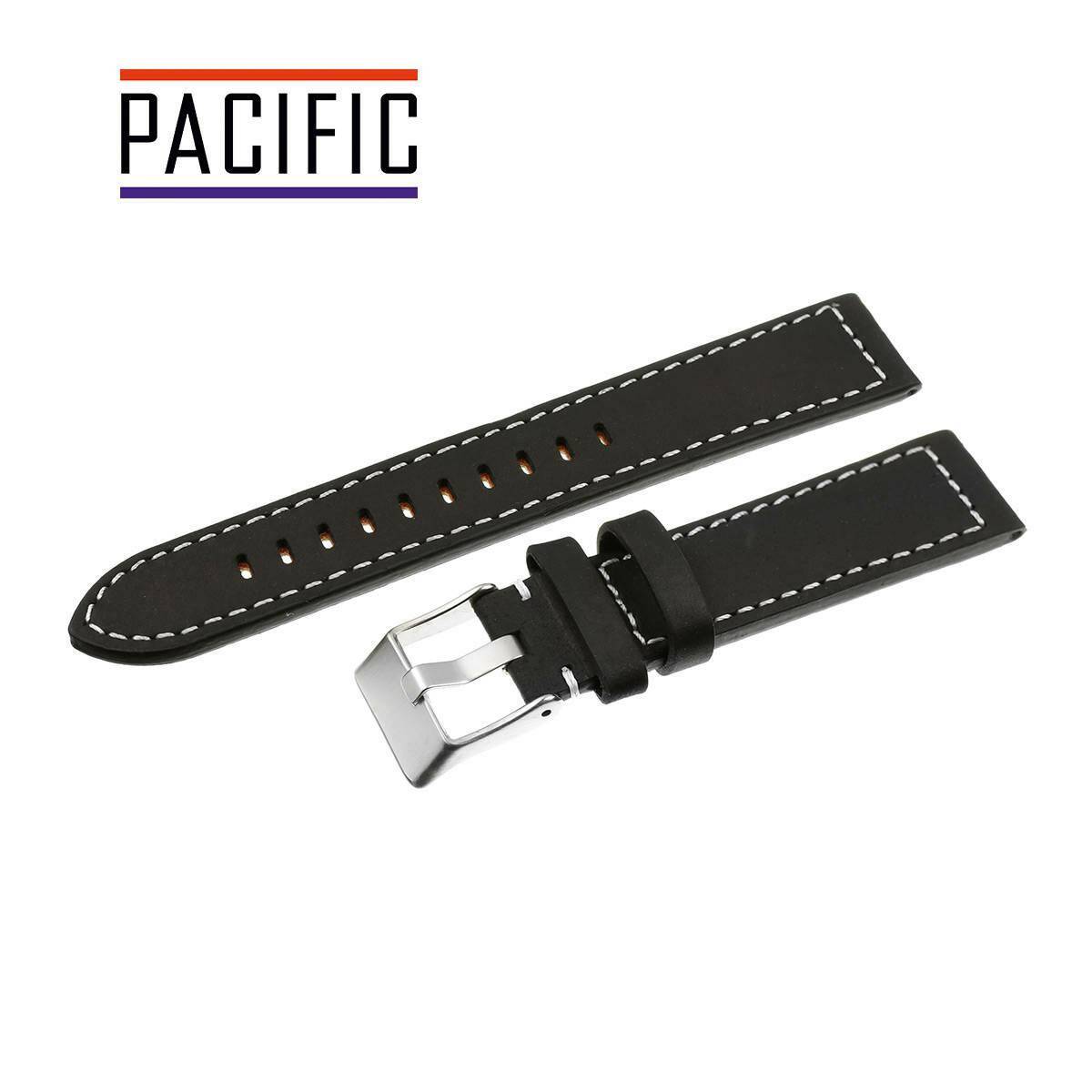 PASEK PACIFIC 26 MM W25 GŁADKI czarny pasek, białe przeszycie