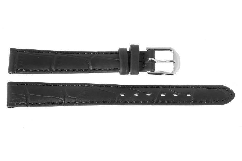 PASEK REDA 12mm XL KROKODYL czarny pasek, czarne przeszycie