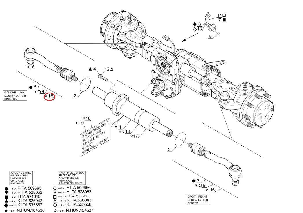 MANITOU COMPLETE STEERING ROD 745160