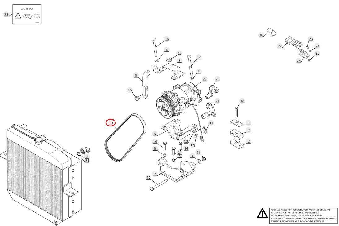 A/C compressor belt MANITOU 302884