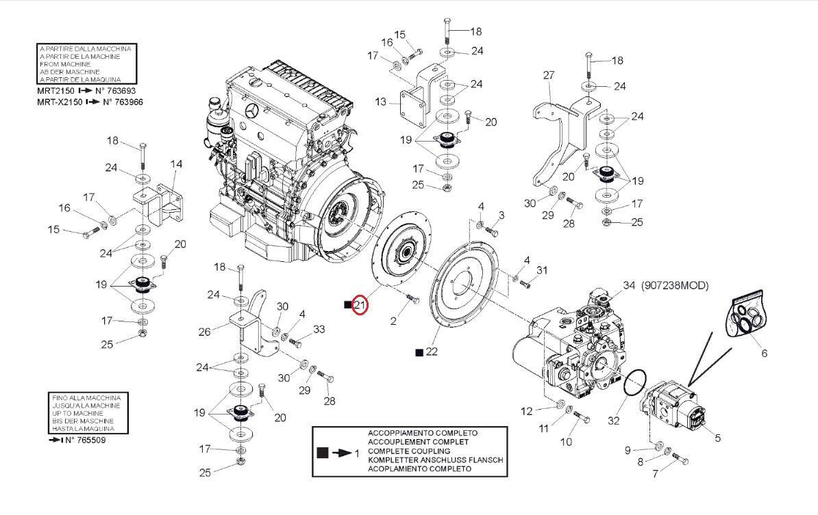 Gear mechanism, hydrostat coupling MANITOU 925541