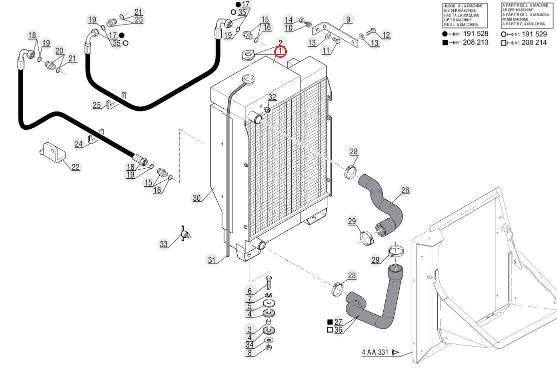 Engine radiator cpl. MANITOU 243030