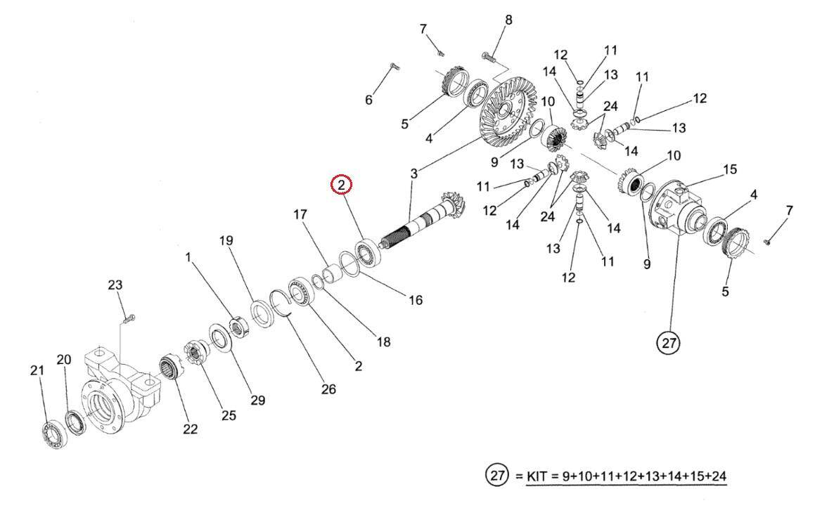 ŁOŻYSKO WAŁKA ATAKUJĄCEGO MANITOU 133069