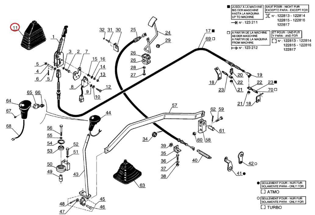 Handbrake lever rubber boot MANITOU 195314