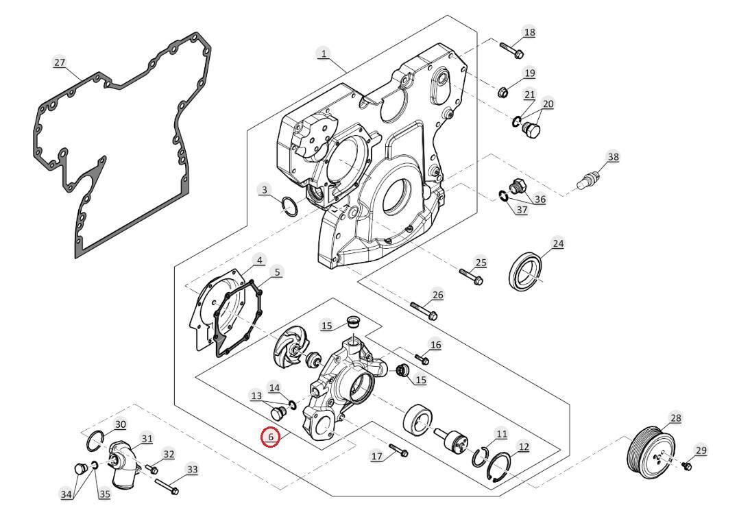 MANITOU water pump 52717348 JOHN DEERE engine