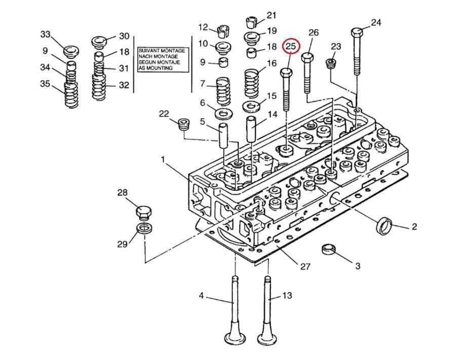 MANITOU engine head bolt 109367