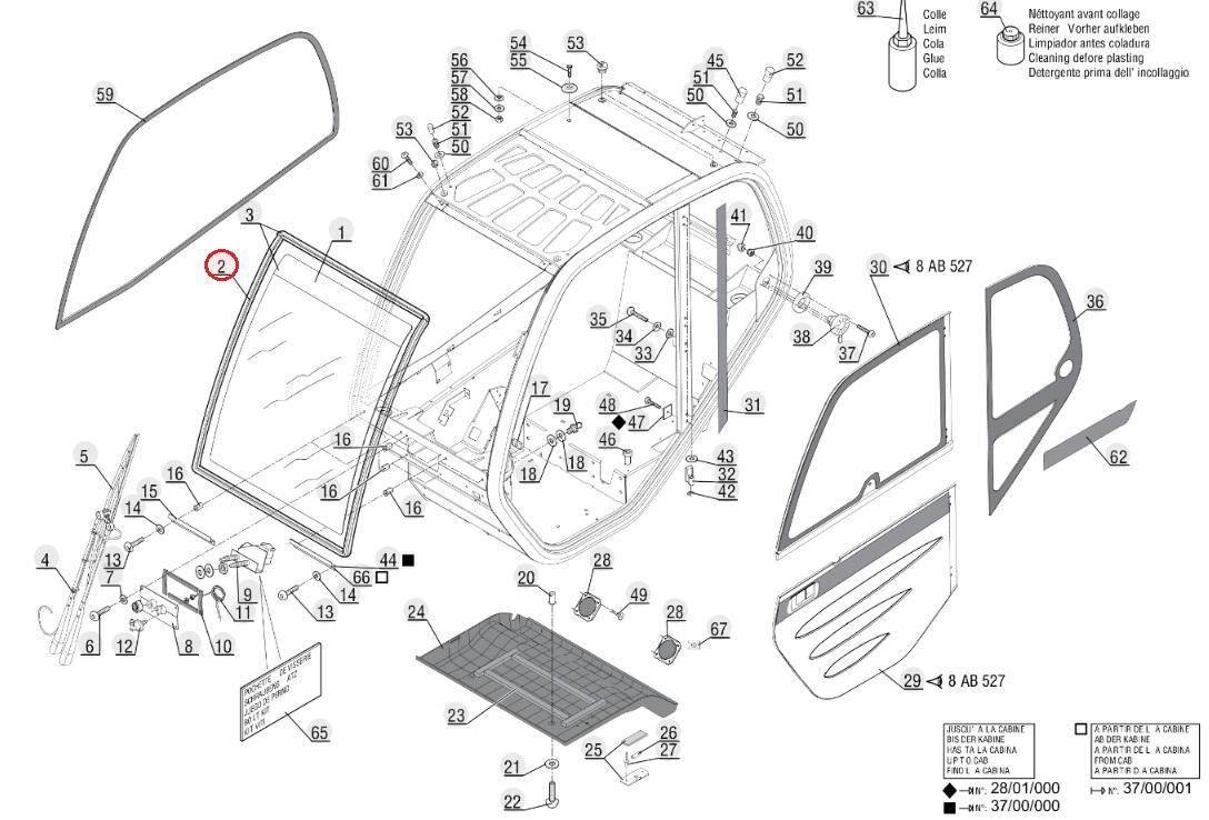 REAR WINDOW GASKET MANITOU 702956