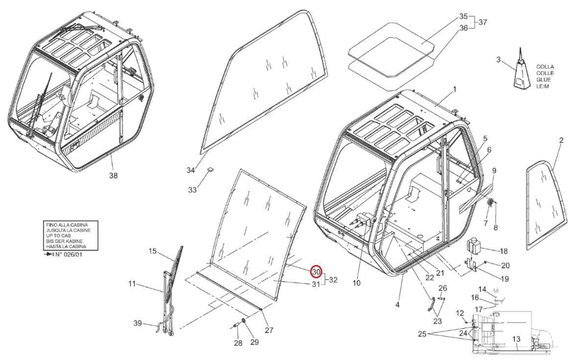 MANITOU windscreen gasket 182108