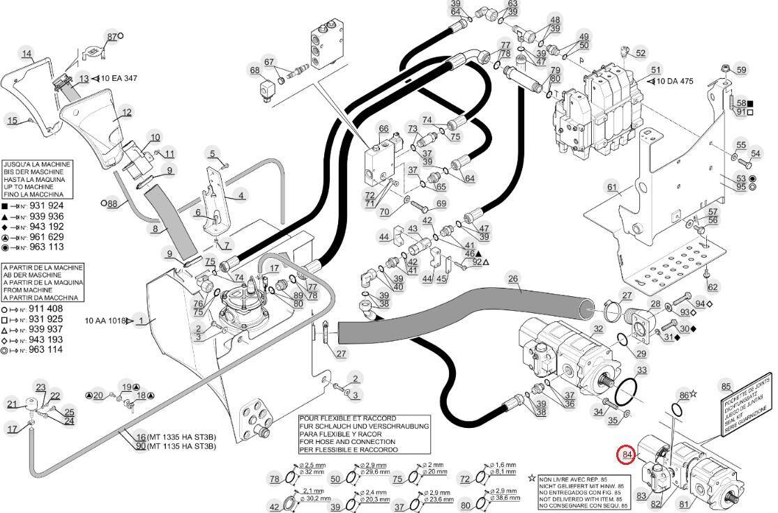 Member, hydraulic pump section MANITOU 746289