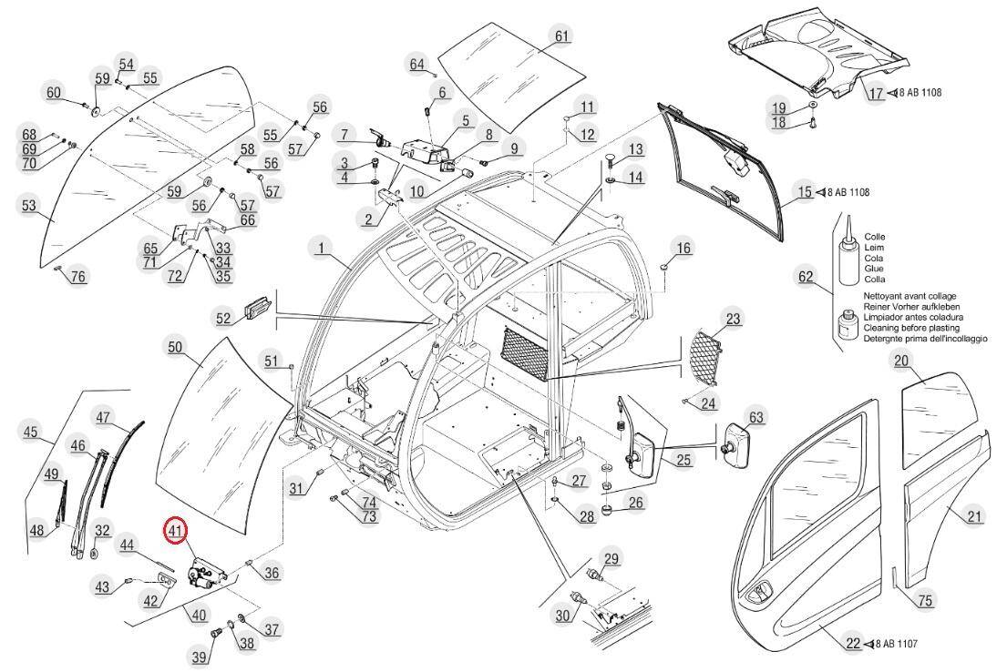 MANITOU 746452 front wiper motor