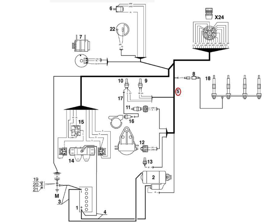 MANITOU motor wiring harness 273627