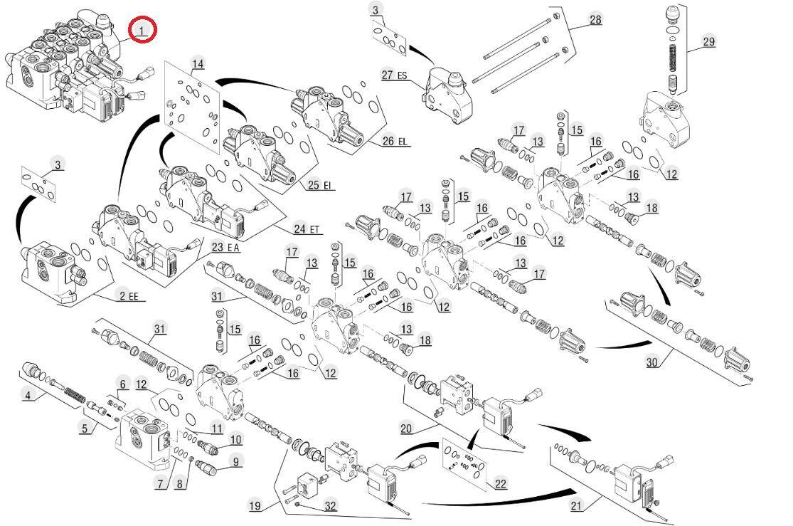 MANITOU hydraulic distributor 282613 complete original