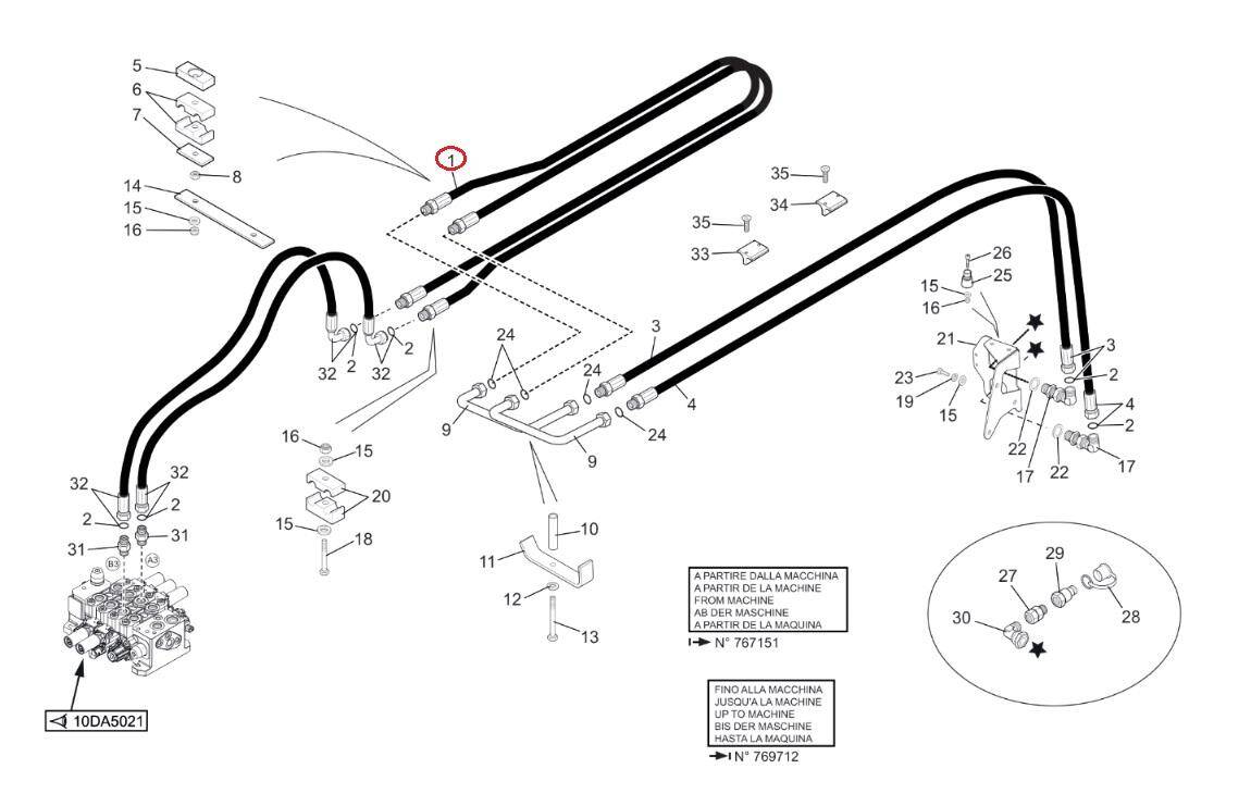 MANITOU hydraulic line 53001943