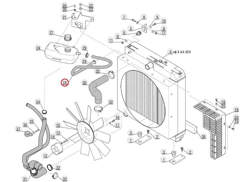 MANITOU radiator-equalizing tank hose 275211