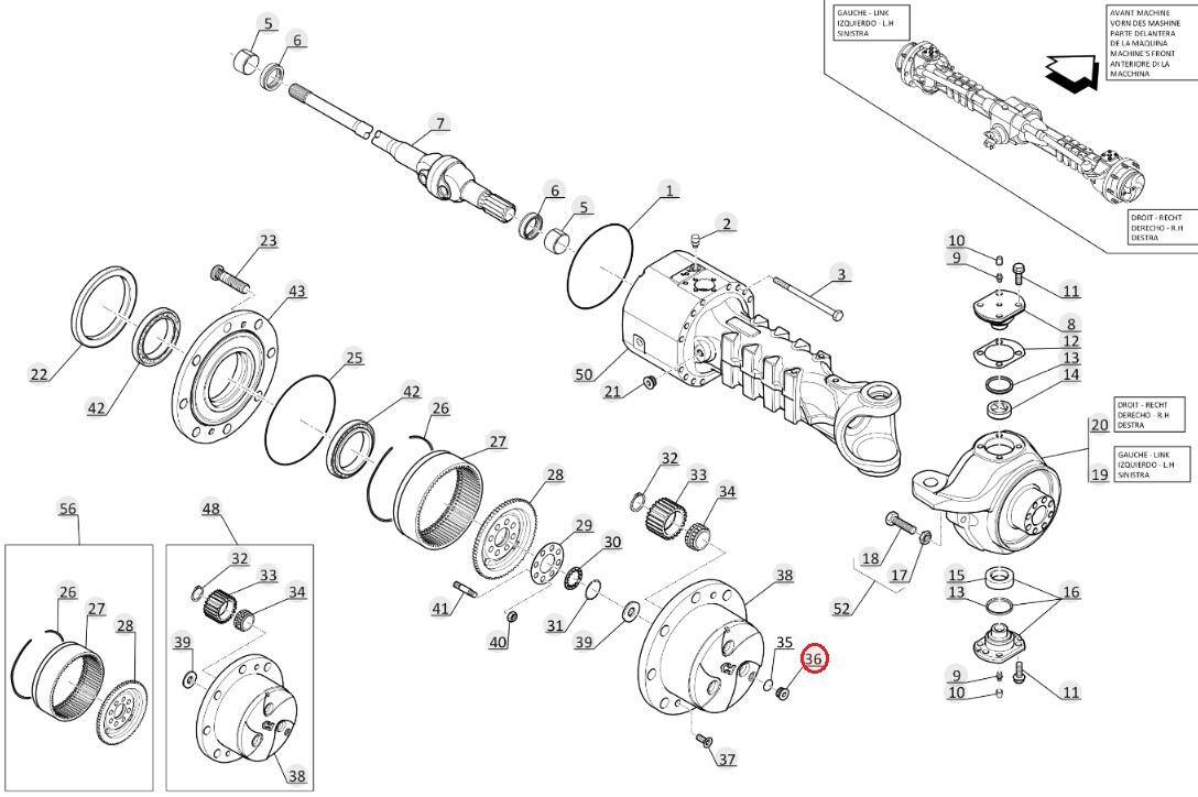 Differential housing plug, bridge housing MANITOU 603638