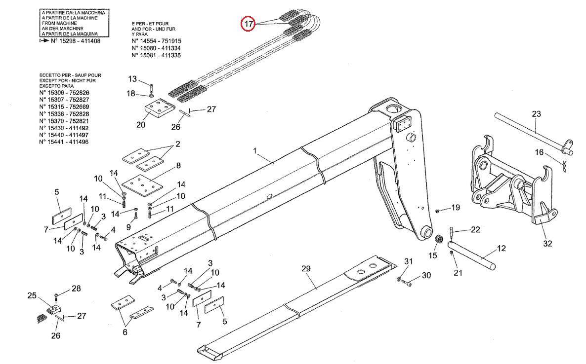 MANITOU MRT 908109 telescopic boom chain set - 2 pieces