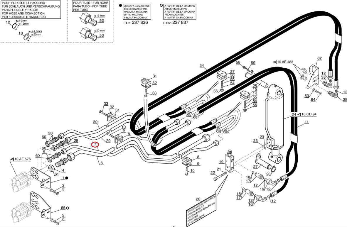 MANITOU hydraulic telescopic tube 268878