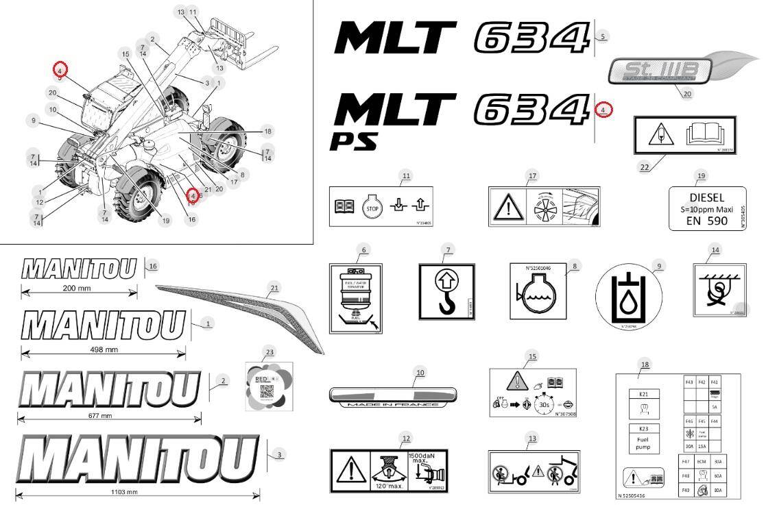 MANITOU engine cover sticker 