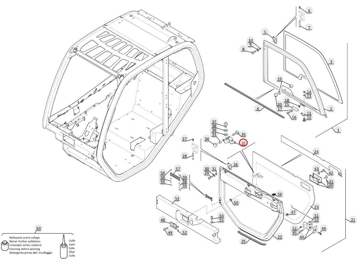 Lock, upper door lock MANITOU 795663