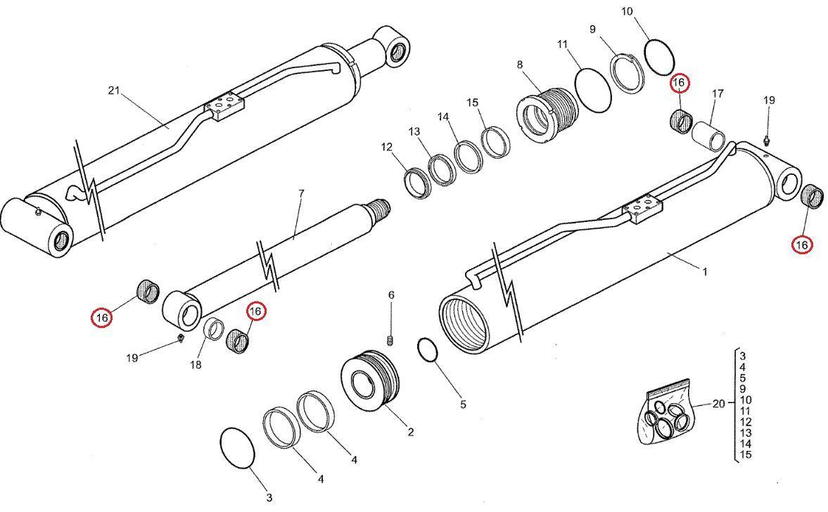 Lifting cylinder sleeve MANITOU 717244