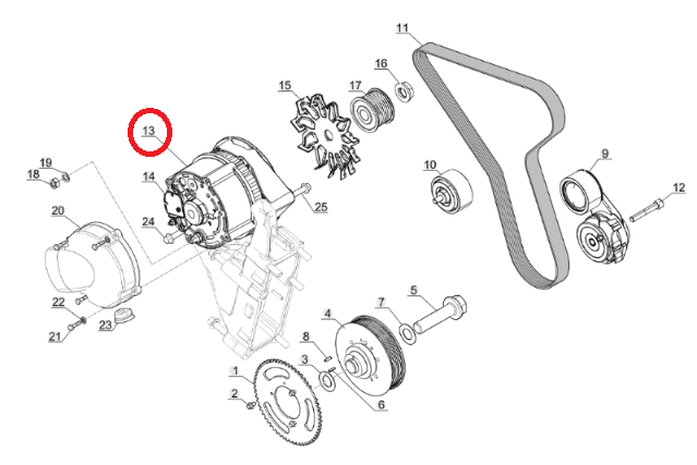 Alternator MANITOU 961251 Deutz engine