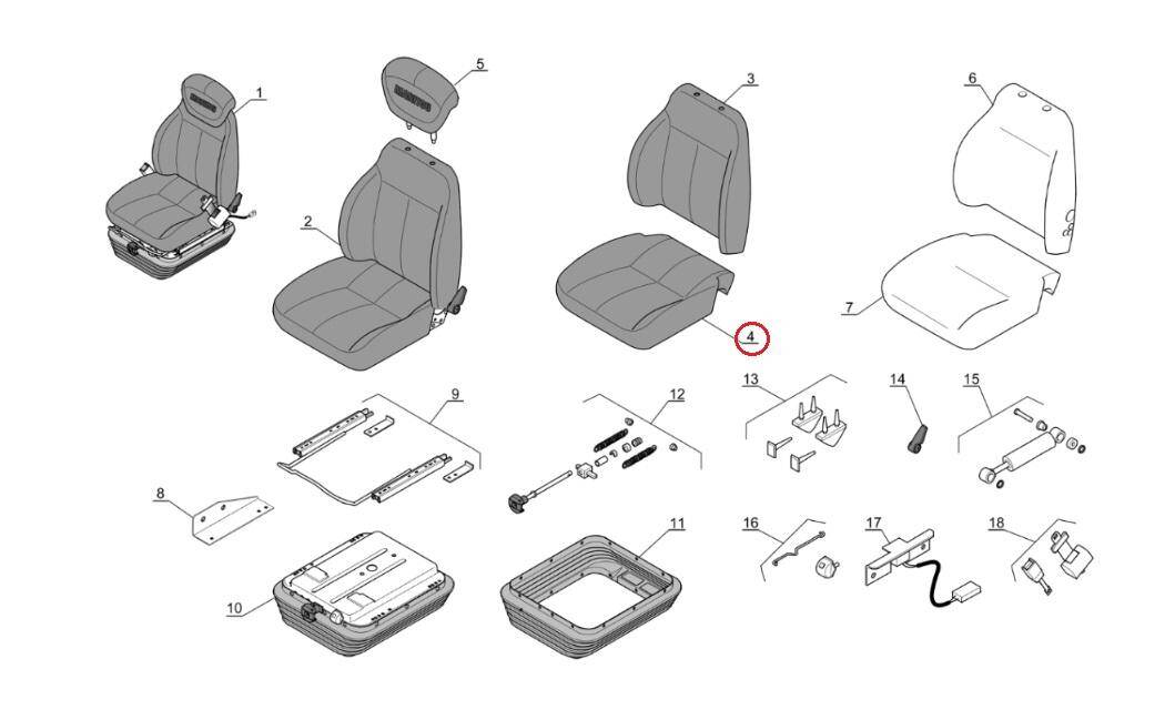 MANITOU 895135 operator seat cover