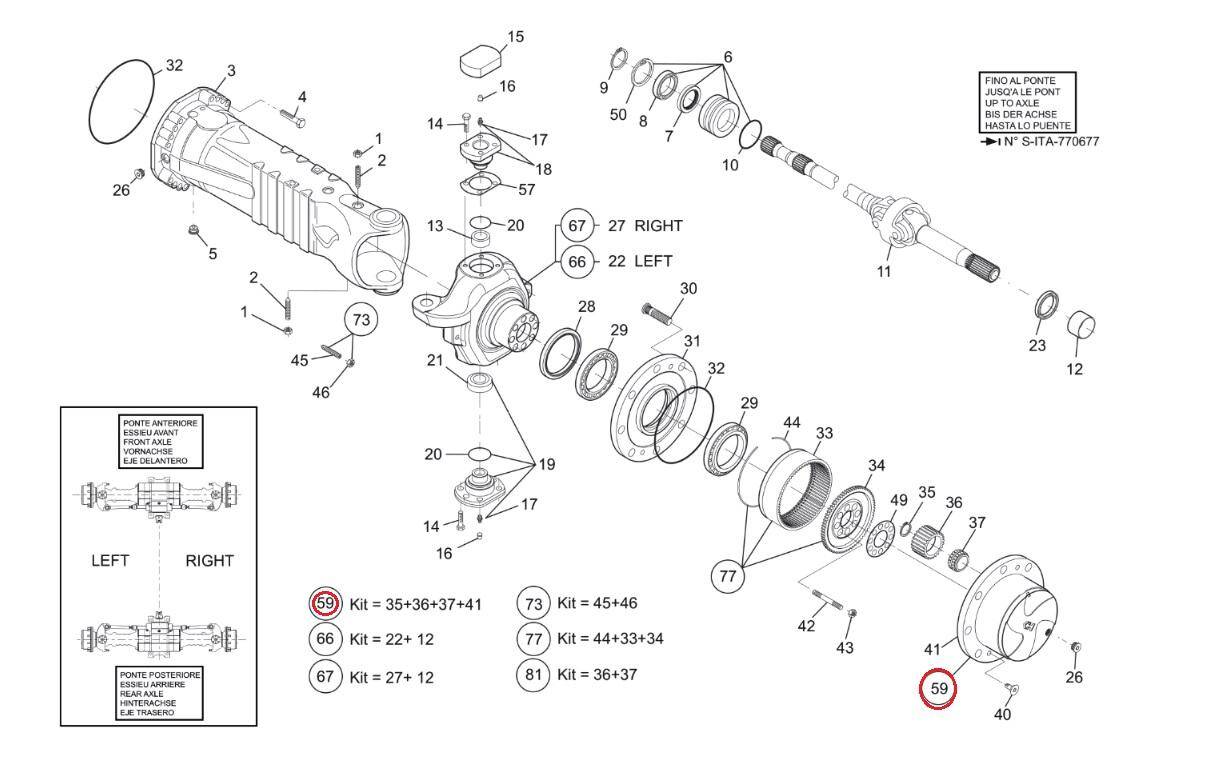 MANITOU BEARING AND HOUSING SATELLITE KIT 706354