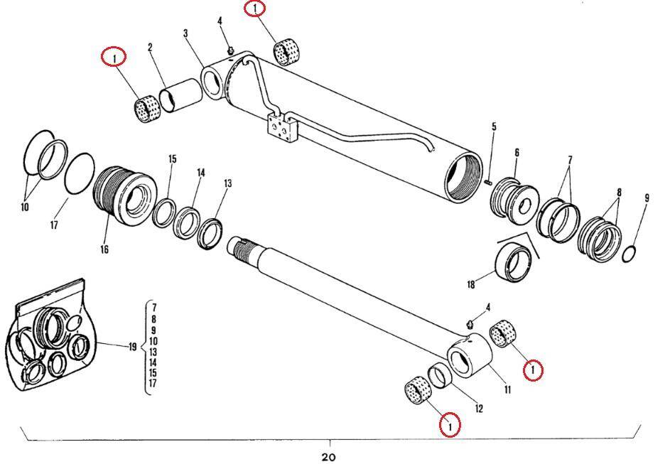 MANITOU 501899 boom main pin bushing