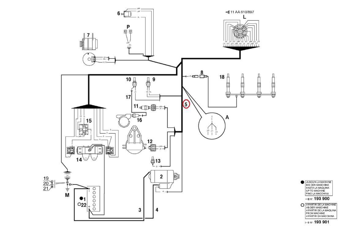 MANITOU motor wiring harness 243409