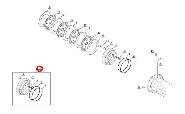 MANITOU 959304 foot brake piston with O-rings