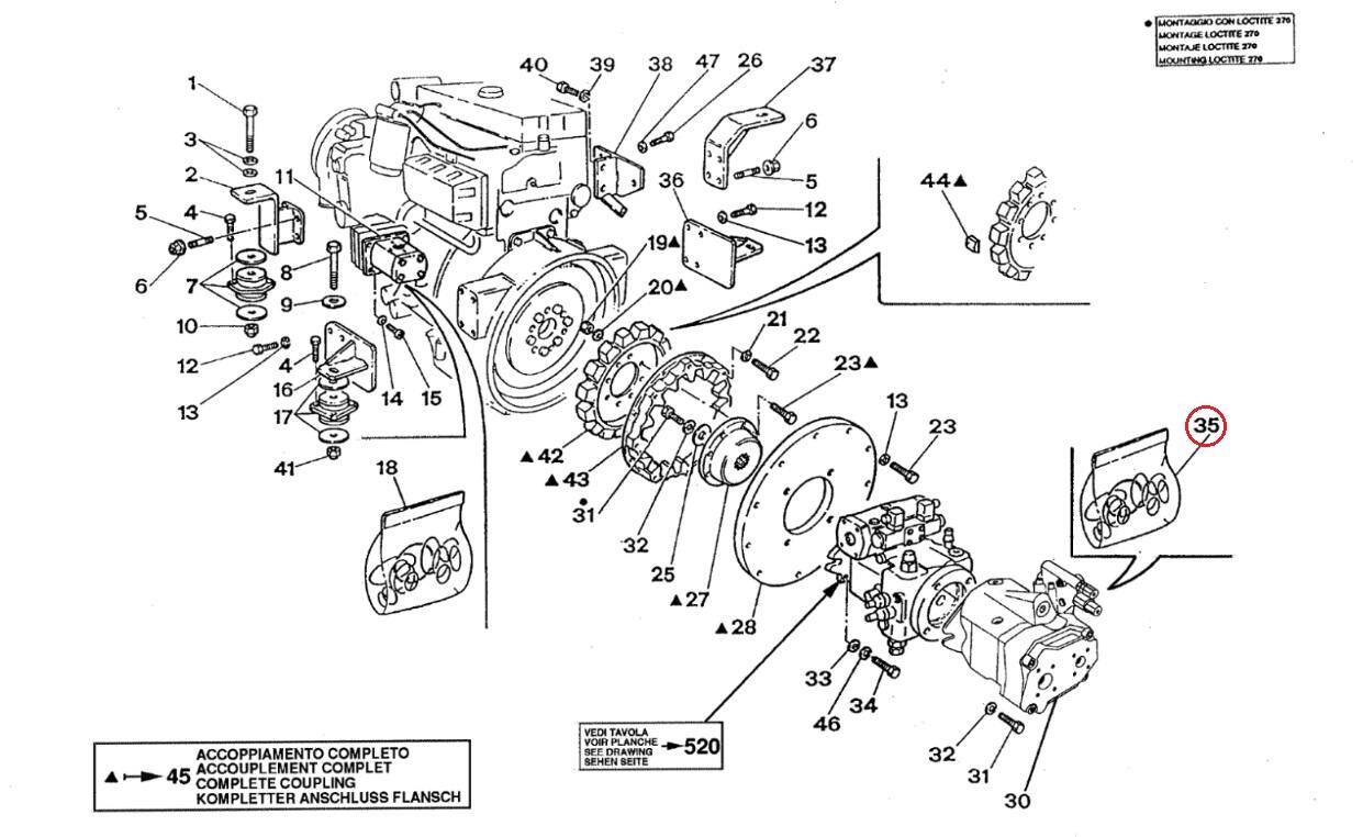 MANITOU 895797 hydraulic pump seal set