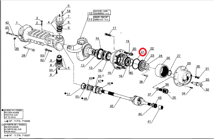 Follower retaining ring for MANITOU 109484 DANA