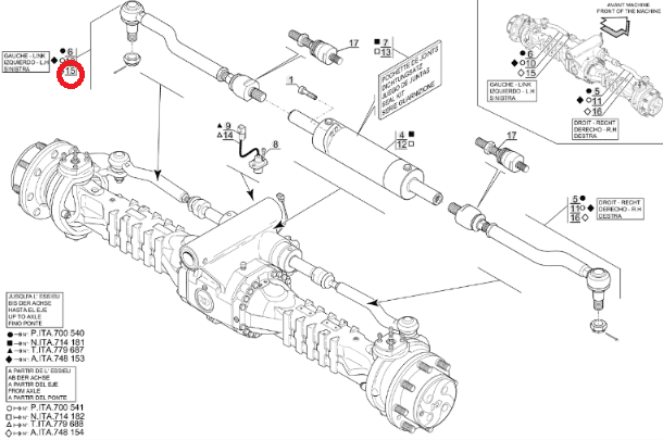 MANITOU COMPLETE STEERING ROD 960580