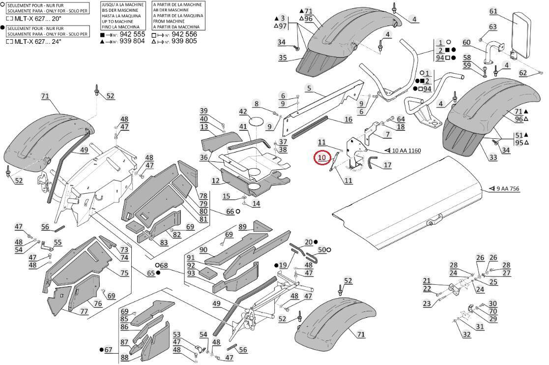 MANITOU side frame gas cylinder 232525