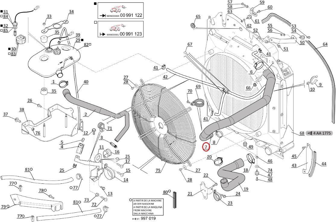 MANITOU top radiator hose 52527757