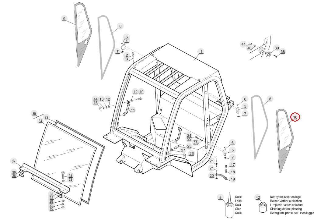 Left rear window MANITOU 563693