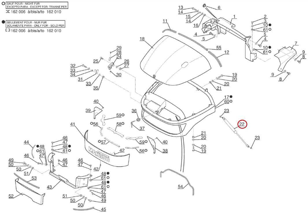 MANITOU 232509 engine cover gas actuator