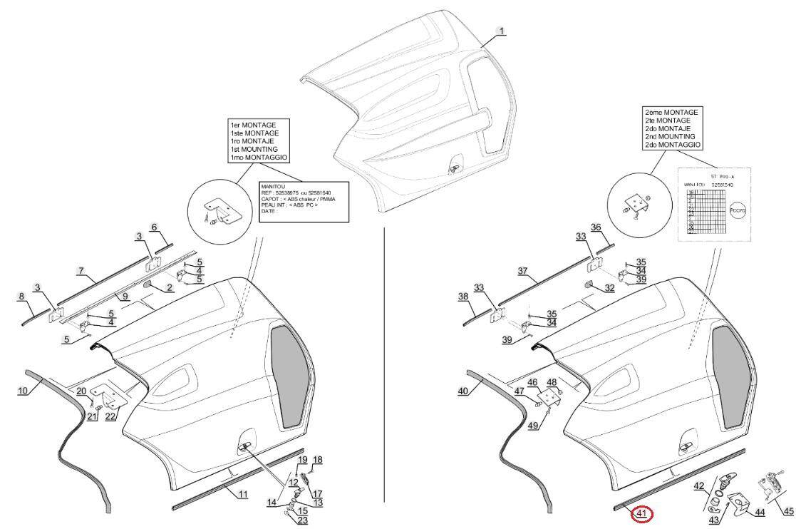 Cover gasket, engine cover MANITOU 52640531