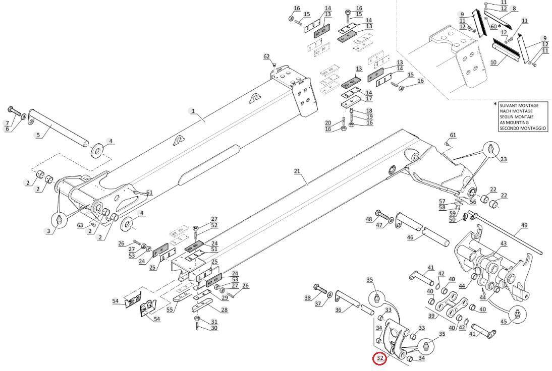 CARRIAGE HOLDER SHAPE C MANITOU 52562480 ATTACHMENT CARRIER