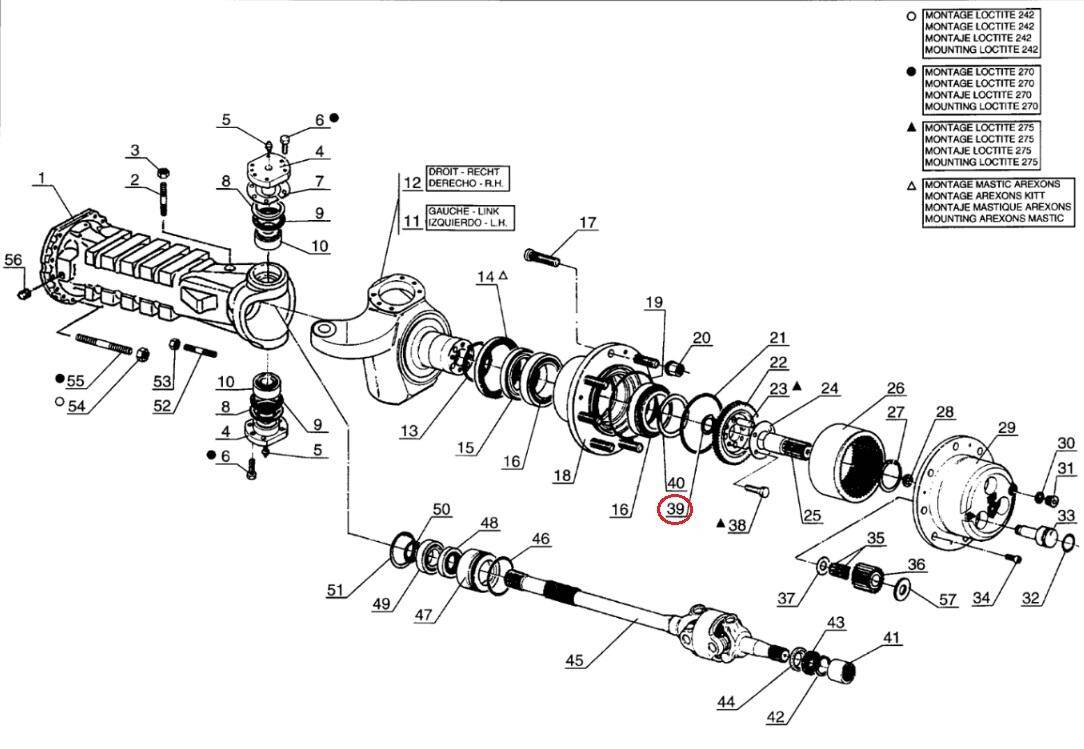 Follower safety washer for MANITOU 455701 DANA