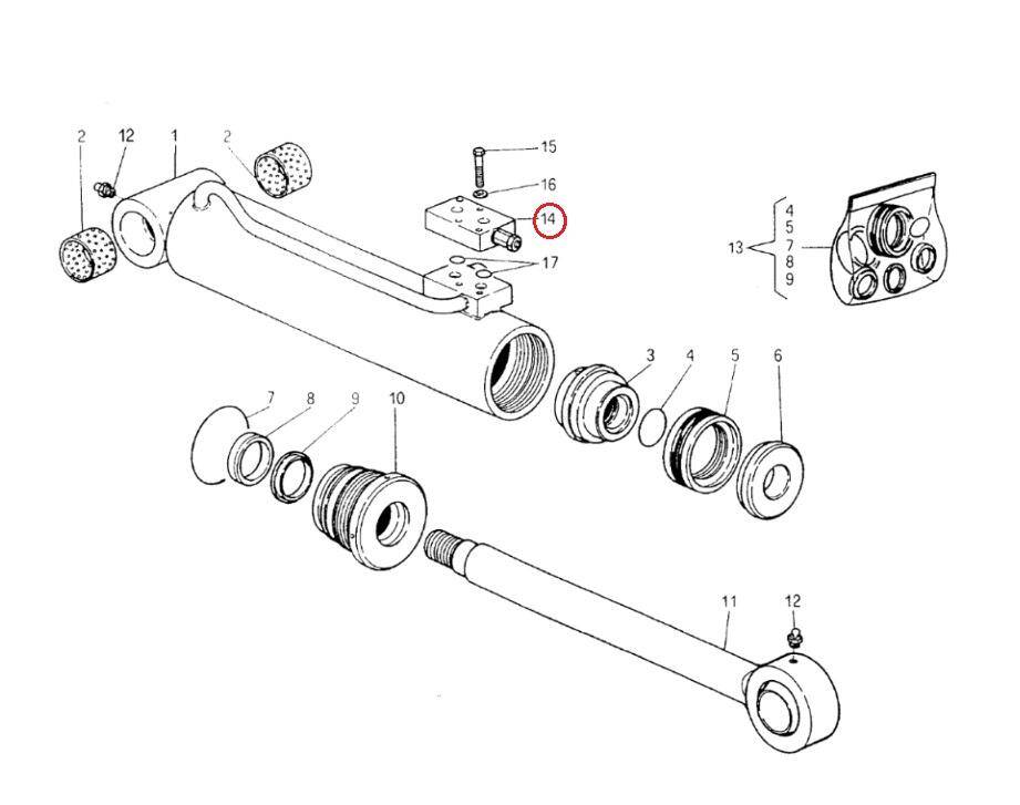 Manitou ejection, tipping, compensation, lifting cylinder lock 189197