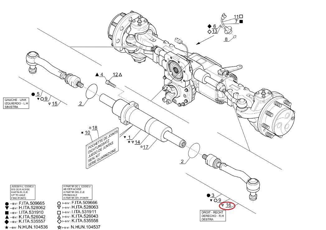 MANITOU COMPLETE STEERING ROD 745159