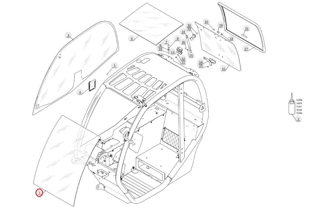 MANITOU 748120 windshield