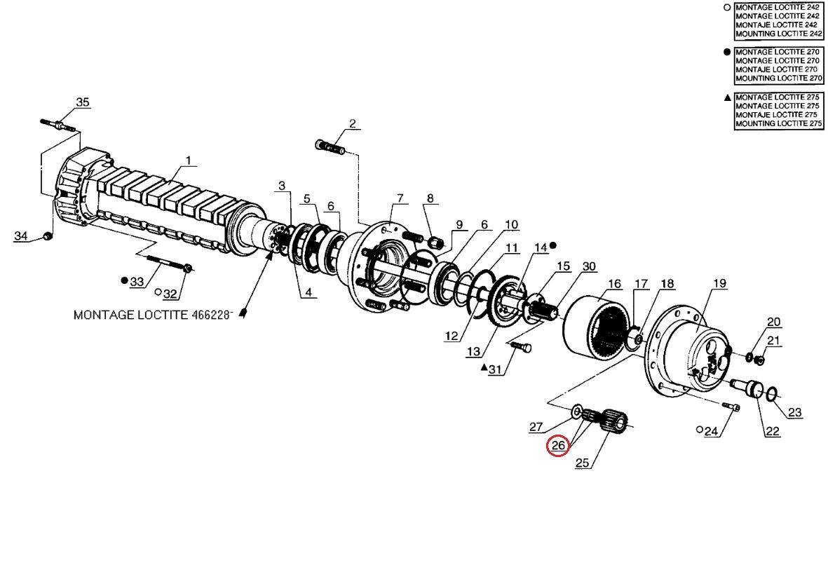 Łożysko igiełkowe koła satelity MANITOU 473520