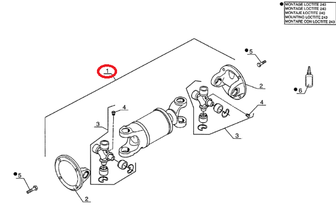 Wał kardana MANITOU 958016 silnik przekładnia kątowa oryginał