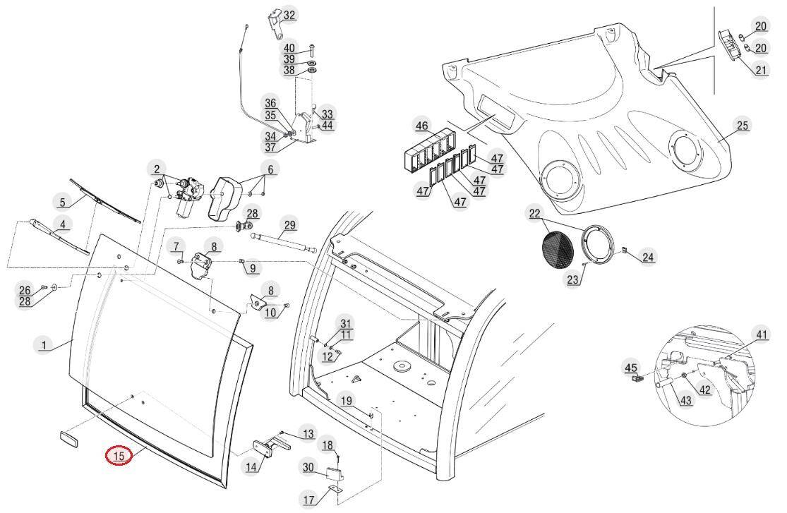 Rear window seal MANITOU 746488